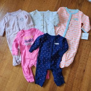 Carters Baby Infant Girls 0-3 Month Snap Up Sleep and Play Coverall